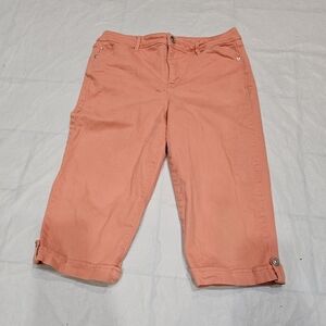 Gloria Vanderbilt Skimmer womens orange capri pants size 6